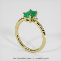 1.03 Ct. Emerald Ring, 18K Yellow Gold 2