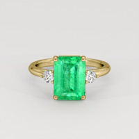 3.07 Ct. Emerald Ring, 18K Yellow Gold 1