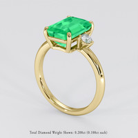 3.07 Ct. Emerald Ring, 18K Yellow Gold 2