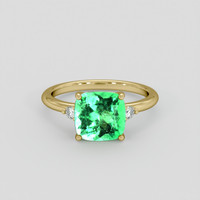 2.69 Ct. Emerald Ring, 18K Yellow Gold 1