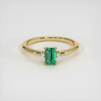 0.52 Ct. Emerald Ring, 18K Yellow Gold 1