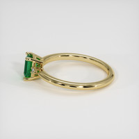 0.52 Ct. Emerald Ring, 18K Yellow Gold 4