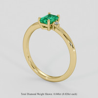 0.84 Ct. Emerald Ring, 18K Yellow Gold 2