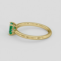 0.84 Ct. Emerald Ring, 18K Yellow Gold 4