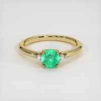 0.67 Ct. Emerald Ring, 18K Yellow Gold 1