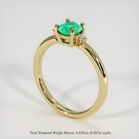 0.67 Ct. Emerald Ring, 18K Yellow Gold 2