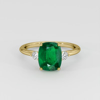 2.44 Ct. Emerald Ring, 18K Yellow Gold 1