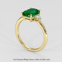 2.44 Ct. Emerald Ring, 18K Yellow Gold 2