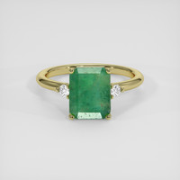 3.50 Ct. Emerald Ring, 18K Yellow Gold 1