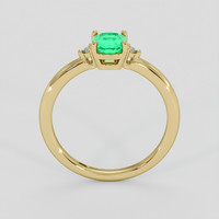 0.59 Ct. Emerald Ring, 18K Yellow Gold 3