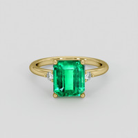 2.95 Ct. Emerald Ring, 18K Yellow Gold 1
