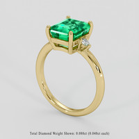 2.95 Ct. Emerald Ring, 18K Yellow Gold 2