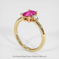 1.21 Ct. Pink Sapphire Ring, 18K Yellow Gold 2