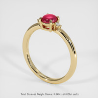 0.94 Ct. Ruby Ring, 18K Yellow Gold 2