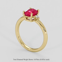 2.22 Ct. Pinkish Red Ruby Ring, 18K Yellow Gold 2