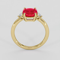 2.96 Ct. Pinkish Red Ruby Ring, 18K Yellow Gold 3