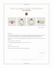 Ruby Ring 1.22 Ct., 18K Yellow Gold Appraisal