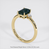 2.64 Ct. Greenish Blue Sapphire Ring, 18K Yellow Gold 2