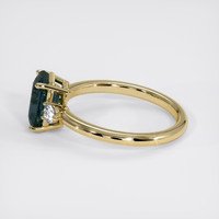 2.64 Ct. Greenish Blue Sapphire Ring, 18K Yellow Gold 4
