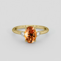 2.03 Ct. Orange Sapphire Ring, 18K Yellow Gold 1