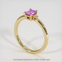 0.51 Ct. Pinkish Purple Sapphire Ring, 18K Yellow Gold 2