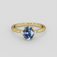 1.24 Ct. Blue Sapphire Ring, 18K Yellow Gold 1