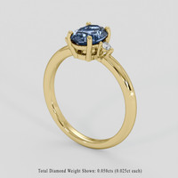 1.24 Ct. Blue Sapphire Ring, 18K Yellow Gold 2
