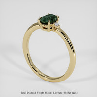 1.10 Ct. Bluish Green Sapphire Ring, 18K Yellow Gold 2