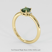 1.11 Ct. Green Sapphire Ring, 18K Yellow Gold 2