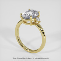 4.26 Ct. White Sapphire Ring, 18K Yellow Gold 2