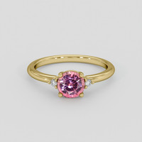 1.15 Ct. Padparadscha Sapphire Ring, 18K Yellow Gold 1
