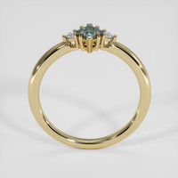 0.36 Ct. Greenish Blue Sapphire Ring, 18K Yellow Gold 3