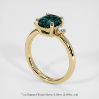 1.48 Ct. Greenish Blue Sapphire Ring, 18K Yellow Gold 2