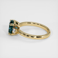 1.48 Ct. Greenish Blue Sapphire Ring, 18K Yellow Gold 4
