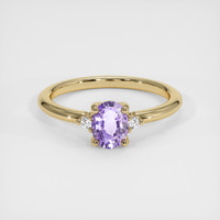 0.62 Ct. Purple Sapphire Ring, 18K Yellow Gold 1