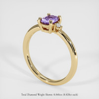 0.62 Ct. Purple Sapphire Ring, 18K Yellow Gold 2