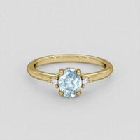0.85 Ct. Blue Sapphire Ring, 18K Yellow Gold 1