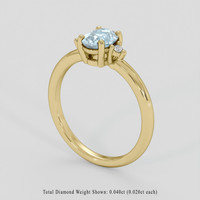 0.85 Ct. Blue Sapphire Ring, 18K Yellow Gold 2