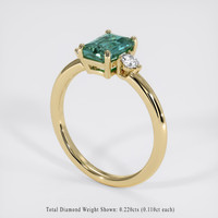 2.05 Ct. Greenish Blue Sapphire Ring, 18K Yellow Gold 2
