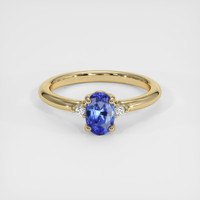 0.49 Ct. Blue Sapphire Ring, 18K Yellow Gold 1