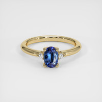 0.51 Ct. Blue Sapphire Ring, 18K Yellow Gold 1
