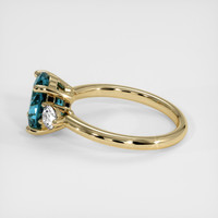 1.70 Ct. Greenish Blue Sapphire Ring, 18K Yellow Gold 4