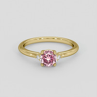 1.09 Ct. Pink Sapphire Ring, 18K Yellow Gold 1