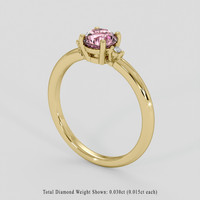 1.09 Ct. Pink Sapphire Ring, 18K Yellow Gold 2