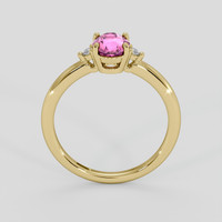 1.06 Ct. Purplish Pink Sapphire Ring, 18K Yellow Gold 3