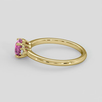 1.06 Ct. Purplish Pink Sapphire Ring, 18K Yellow Gold 4