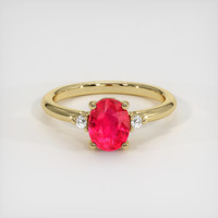 1.03 Ct. Ruby Ring, 18K Yellow Gold 1