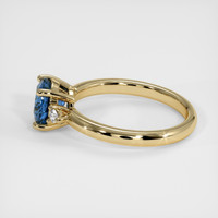1.08 Ct. Greenish Blue Sapphire Ring, 18K Yellow Gold 4
