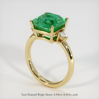 4.21 Ct. Emerald Ring, 18K Yellow Gold 2