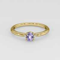 0.31 Ct. Violet Sapphire Ring, 18K Yellow Gold 1